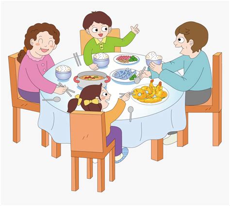 family eating together cartoons|eating dinner with family clip art.